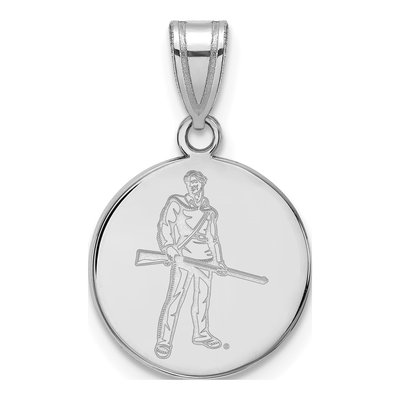 West Virginia University 10K White Gold Mountaineer Medium Disc Pendant