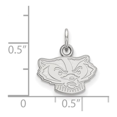 University of Wisconsin 10K White Gold Badger Extra Small Pendant – view 2