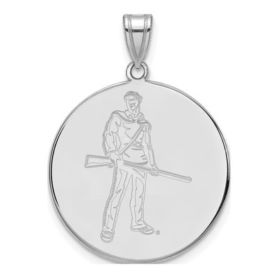 West Virginia University 10K White Gold Mountaineer Extra Large Disc Pendant