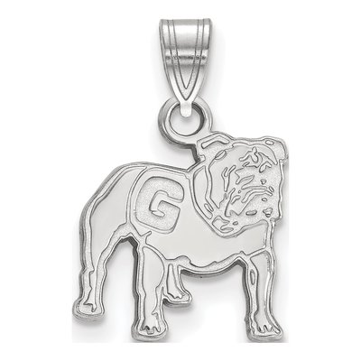 University of Georgia 10K White Gold Bulldog Small Pendant