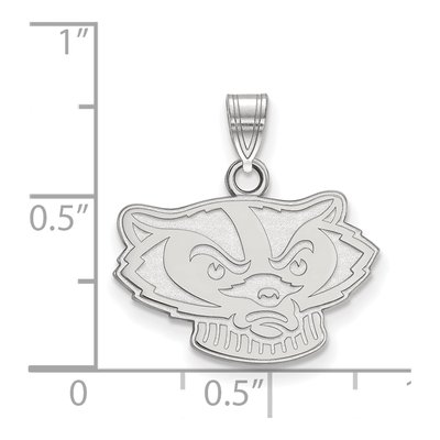 University of Wisconsin 10K White Gold Badger Small Pendant – view 2
