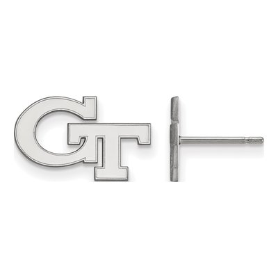 Georgia Institute of Technology 10K White Gold G-T Extra Small Stud Earrings