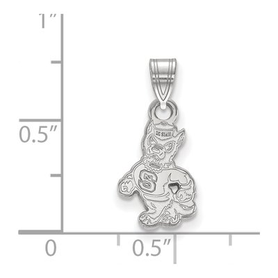 North Carolina State University 10K White Gold Wolf Small Pendant – view 2