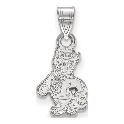 North Carolina State University 10K White Gold Wolf Small Pendant