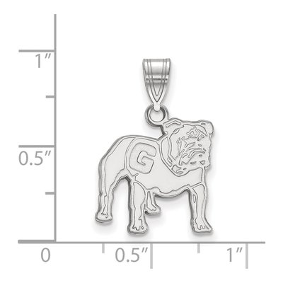 University of Georgia 10K White Gold Bulldog Medium Pendant – view 2