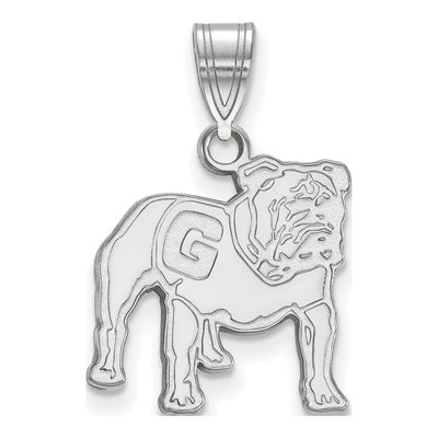 University of Georgia 10K White Gold Bulldog Medium Pendant