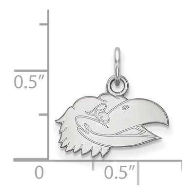 University of Kansas 10K White Gold Jayhawk Extra Small Pendant – view 2