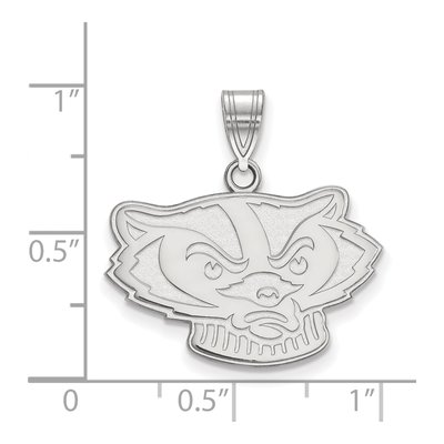 University of Wisconsin 10K White Gold Badger Medium Pendant – view 2