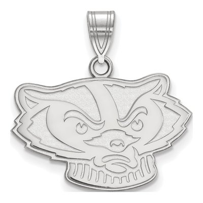 University of Wisconsin 10K White Gold Badger Medium Pendant