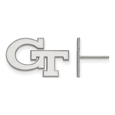 Georgia Institute of Technology 10K White Gold G-T Small Stud Earrings