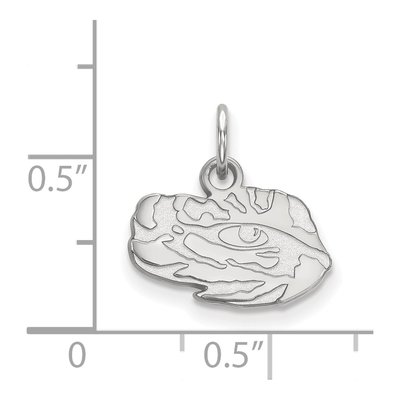 Louisiana State University 10K White Gold Tiger Eye Extra Small Pendant – view 2