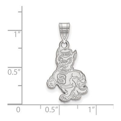 North Carolina State University 10K White Gold Wolf Large Pendant – view 2