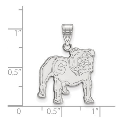 University of Georgia 10K White Gold Bulldog Large Pendant – view 2