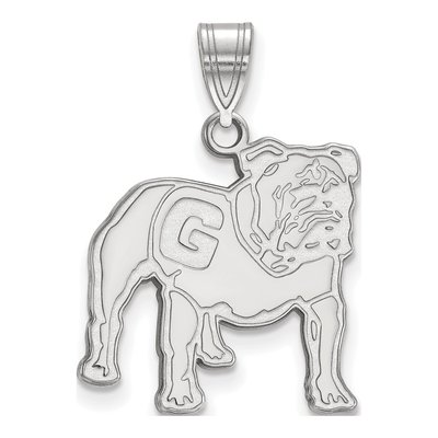 University of Georgia 10K White Gold Bulldog Large Pendant