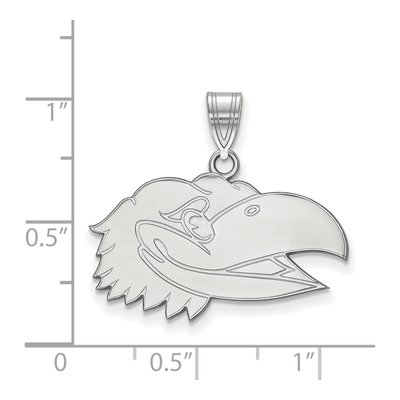 University of Kansas 10K White Gold Jayhawk Medium Pendant – view 2