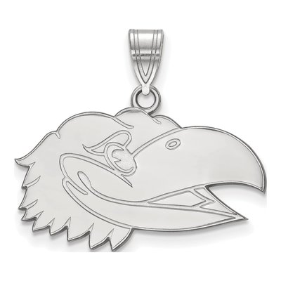 University of Kansas 10K White Gold Jayhawk Medium Pendant