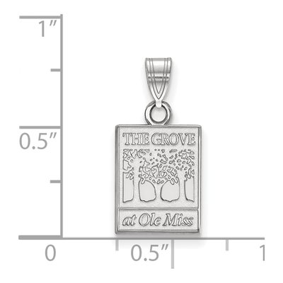 University of Mississippi 10K White Gold Grove at Ole Miss Small Pendant – view 2