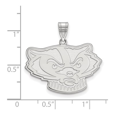 University of Wisconsin 10K White Gold Badger Large Pendant – view 2