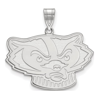 University of Wisconsin 10K White Gold Badger Large Pendant