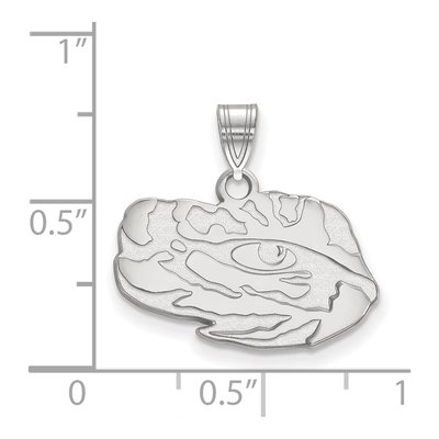 Louisiana State University 10K White Gold Tiger Eye Small Pendant – view 2