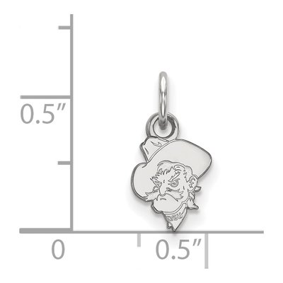 Oklahoma State University 10K White Gold Cowboy Extra Small Pendant – view 2
