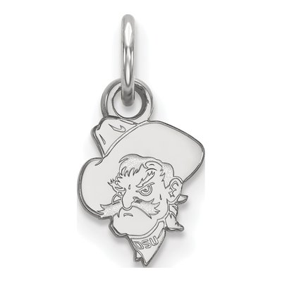 Oklahoma State University 10K White Gold Cowboy Extra Small Pendant