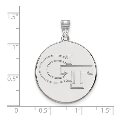 Georgia Institute of Technology 10K White Gold G-T Extra Large Disc Pendant – view 2