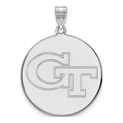 Georgia Institute of Technology 10K White Gold G-T Extra Large Disc Pendant