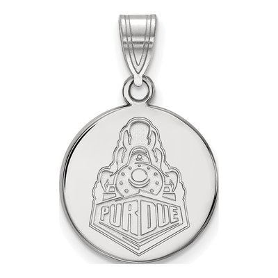 Purdue University 10K White Gold Medium Boilermakers Train Pendant