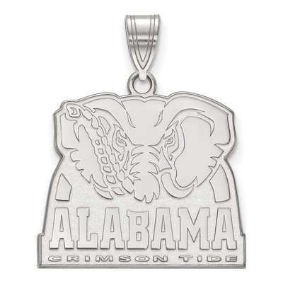 University of Alabama 10K White Gold Large Elephant Pendant