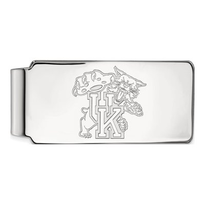 10K White Gold Logoart University Of Kentucky U-K Wildcat Money Clip
