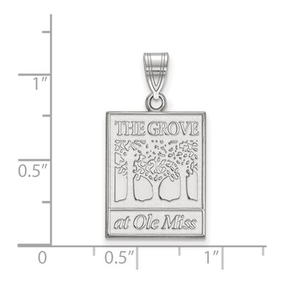 University of Mississippi 10K White Gold Grove at Ole Miss Large Pendant – view 2