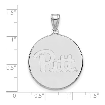 University of Pittsburgh 10K White Gold Panthers Extra Large Disc Pendant – view 2