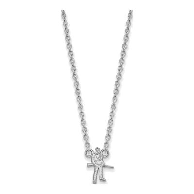 West Virginia University 10K White Gold Mountaineer Large Necklace – view 2