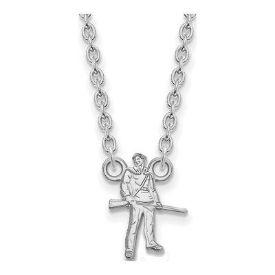West Virginia University 10K White Gold Mountaineer Large Necklace