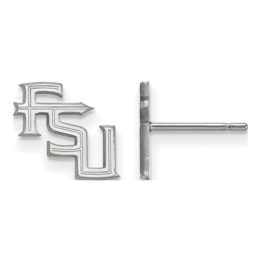 Florida State University 10K White Gold FSU Extra Small Stud Earrings