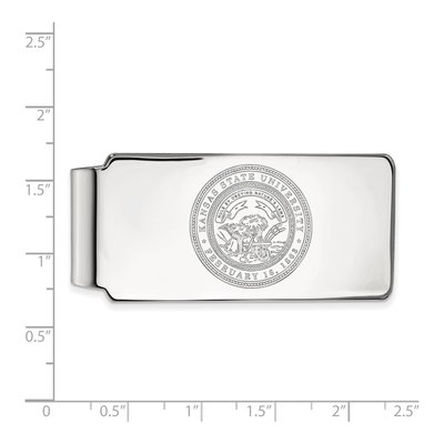 10K White Gold Logoart Kansas State University Crest Money Clip – view 2