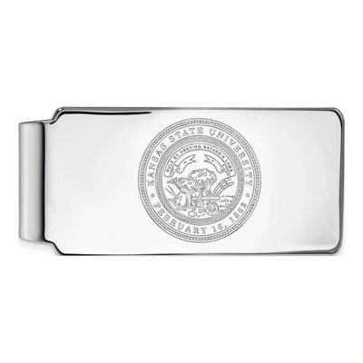 10K White Gold Logoart Kansas State University Crest Money Clip