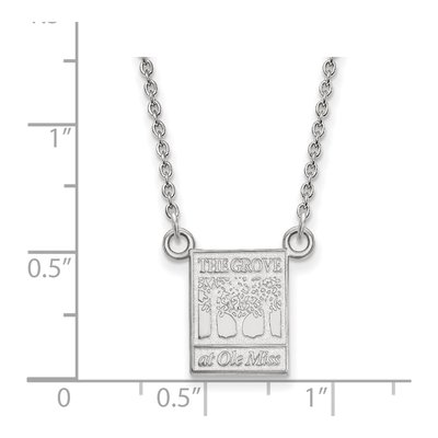 University of Mississippi 10K White Gold Grove at Ole Miss Small Necklace – view 2