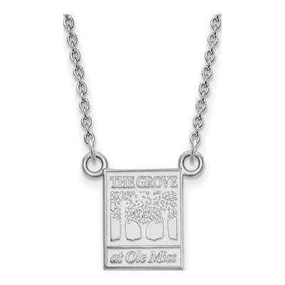University of Mississippi 10K White Gold Grove at Ole Miss Small Necklace