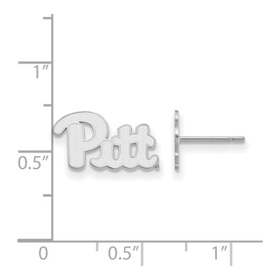University of Pittsburgh 10K White Gold Extra Small Earrings – view 2
