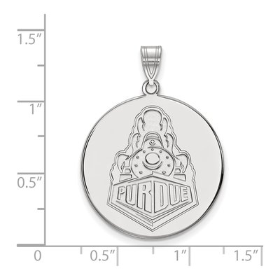 Purdue University 10K White Gold Boilermakers Train Extra Large Disc Pendant – view 2