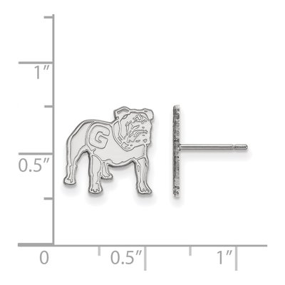 University of Georgia 10K White Gold Bulldog Small Stud Earrings – view 2