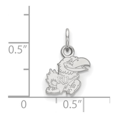 University of Kansas 10K White Gold Jayhawk Extra Small Pendant – view 2