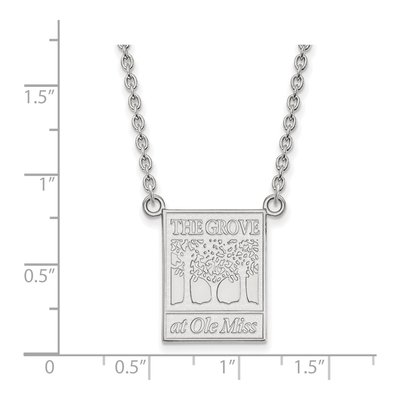 University of Mississippi 10K White Gold Grove at Ole Miss Large Necklace – view 2