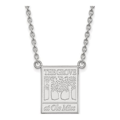 University of Mississippi 10K White Gold Grove at Ole Miss Large Necklace