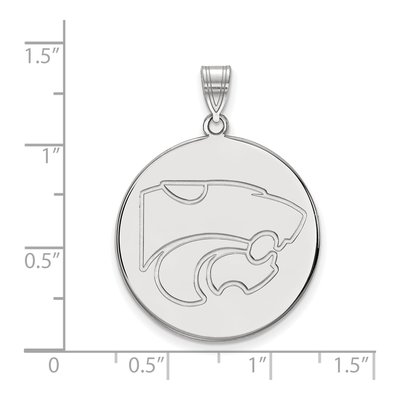 Kansas State University 10K White Gold Wildcat Extra Large Disc Pendant – view 2