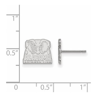 University of Alabama 10K White Gold Elephant Extra Small Stud Earrings – view 2