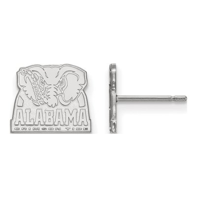 University of Alabama 10K White Gold Elephant Extra Small Stud Earrings