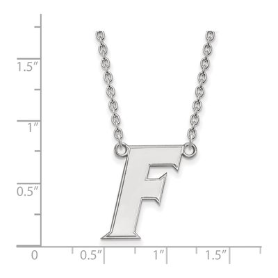 University of Florida 10K White Gold Large Letter F Pendant Necklace – view 2